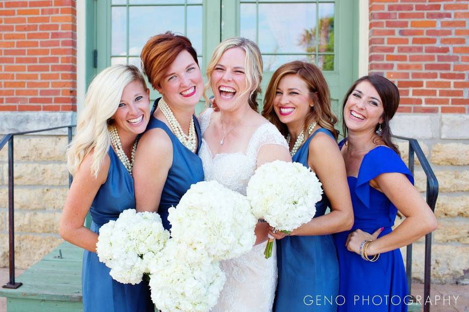 Celebrate with bridesmaids