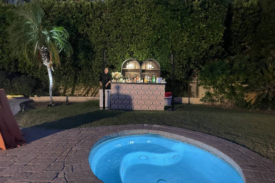 Patio and fireplace