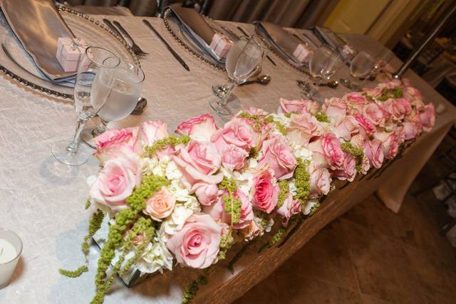 Table setup with centerpiece
