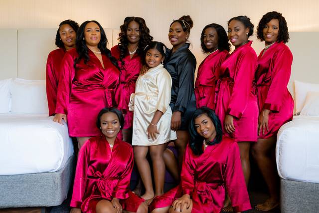 Bride and bridesmaids