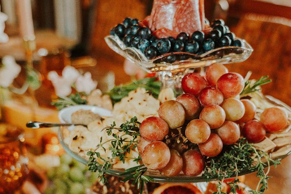 Custom charcuterie table scape