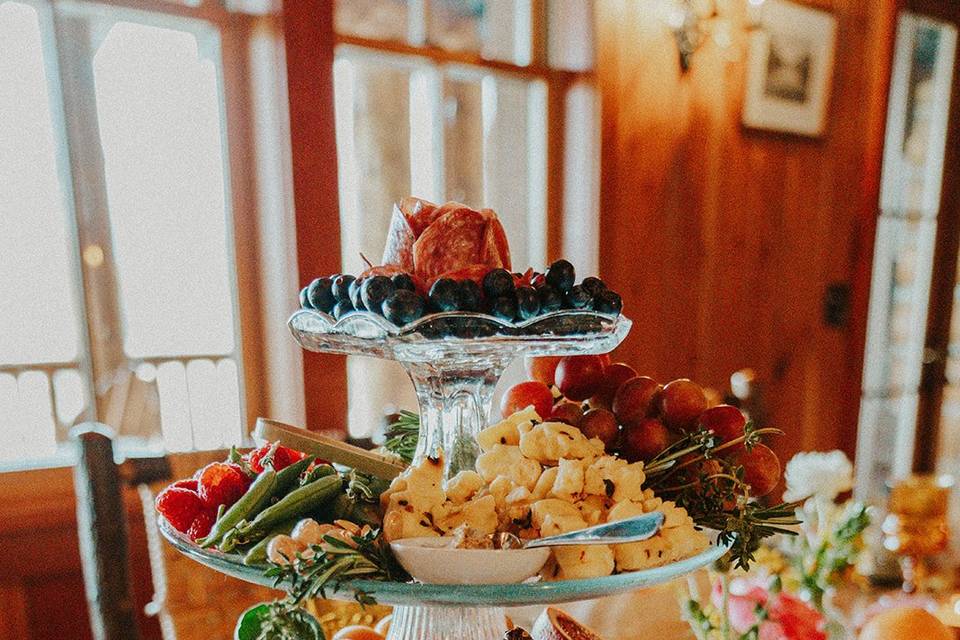 Custom charcuterie table scape