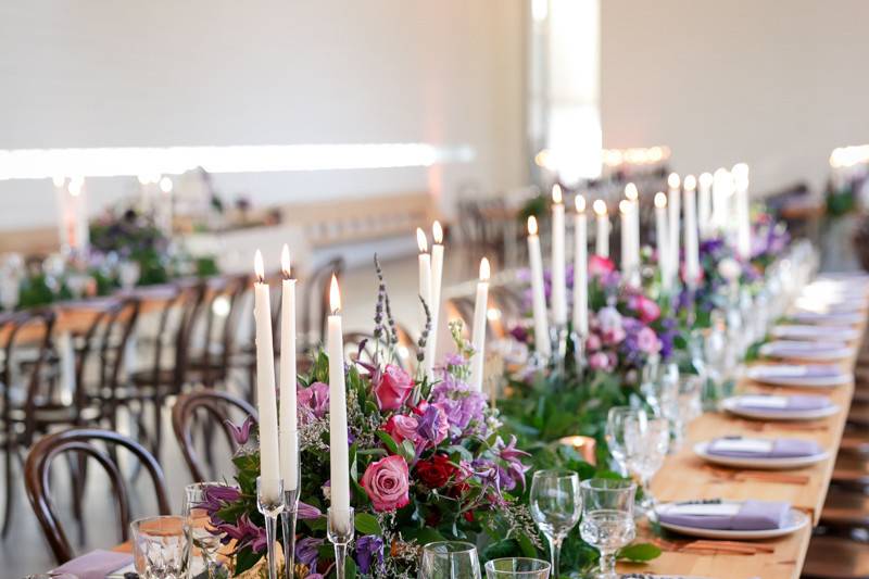 Candlelit vineyard table