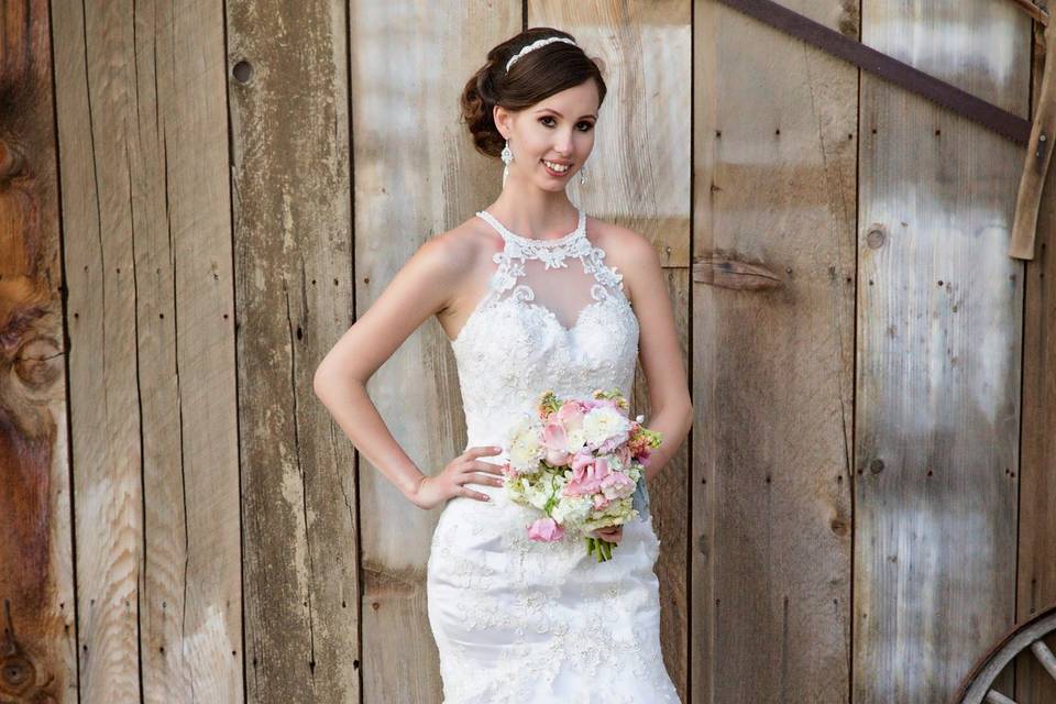 Bride holding her bouquet