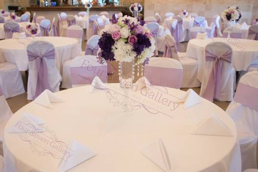 White table and chair covers