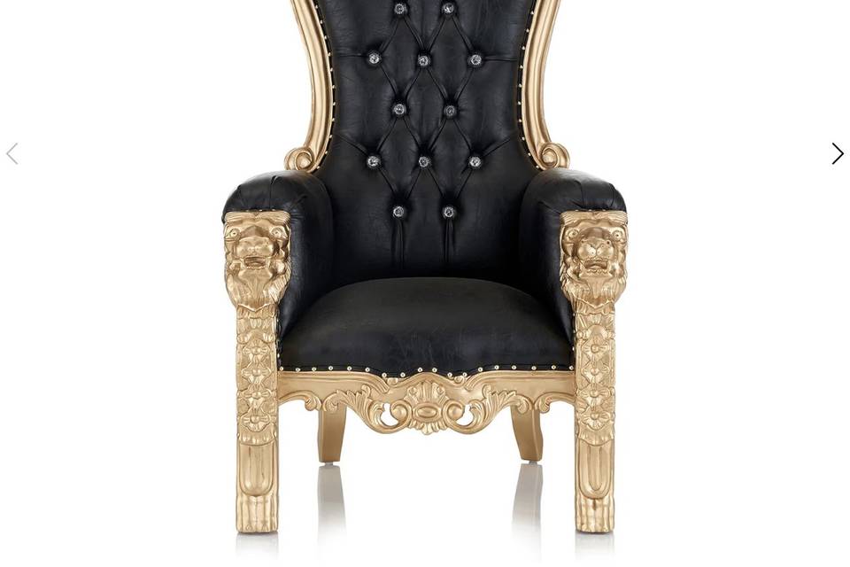 Black and gold throne chairs
