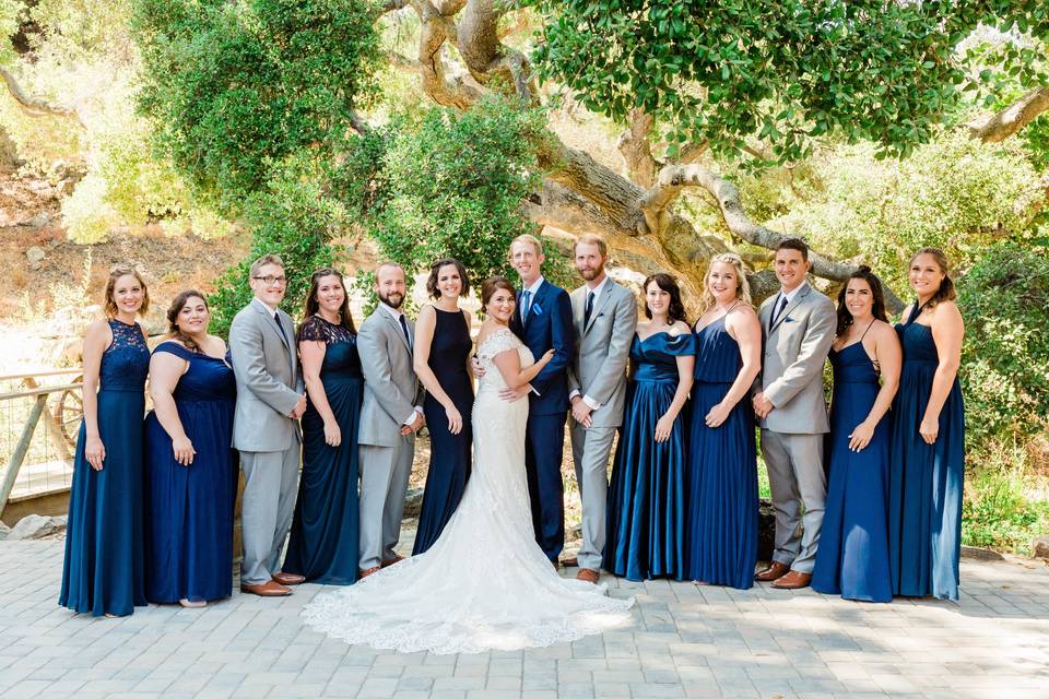 Blue and Grey Bridal Party