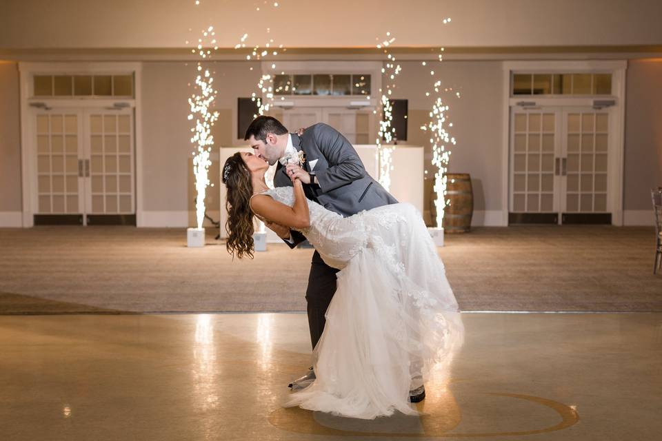 Bride and Groom in the air