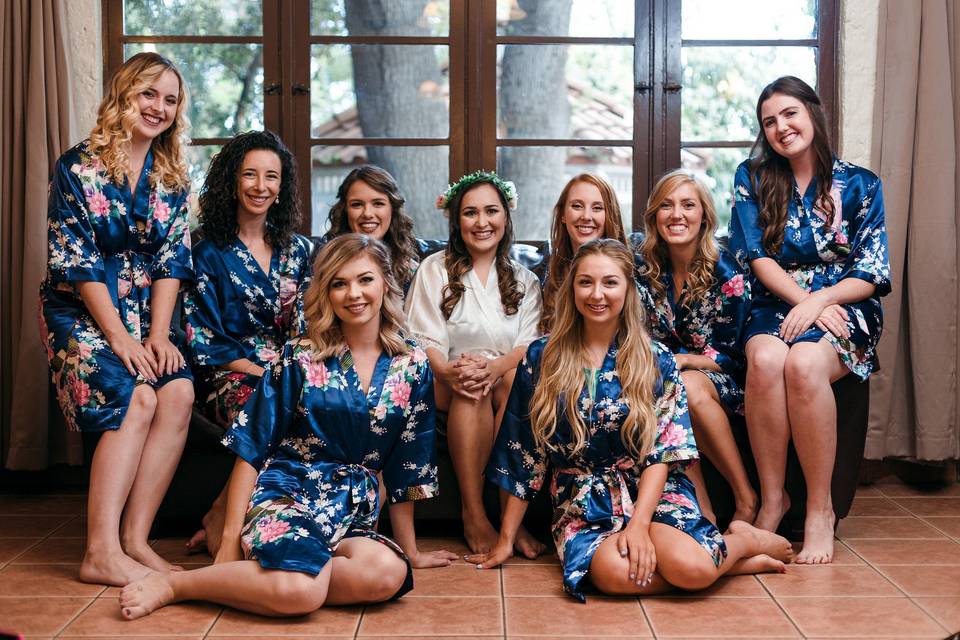 Bride and bridesmaids