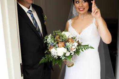 Excited bride