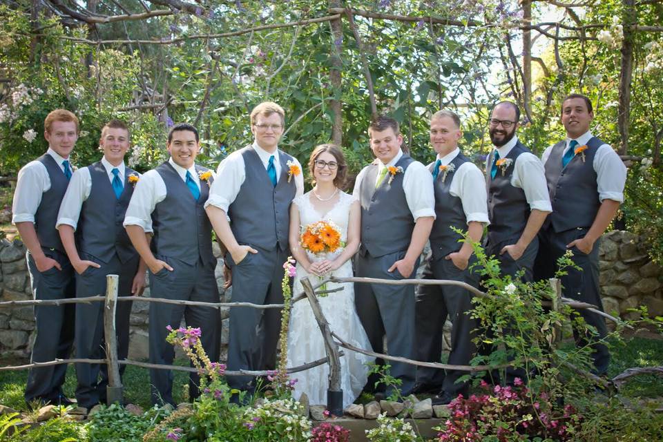 With the groomsmen