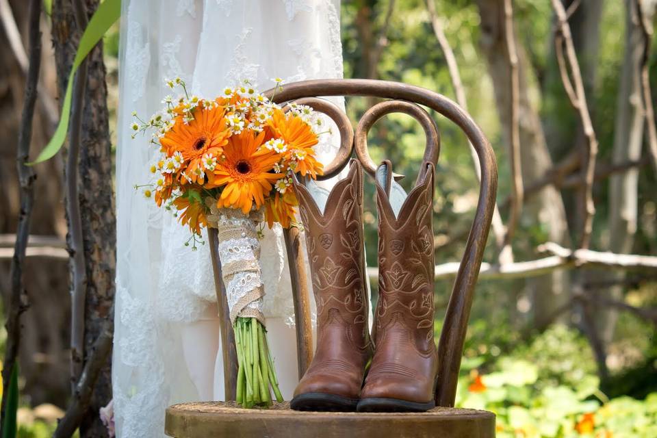 Flowers and boots