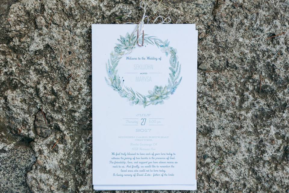 Wedding invitation