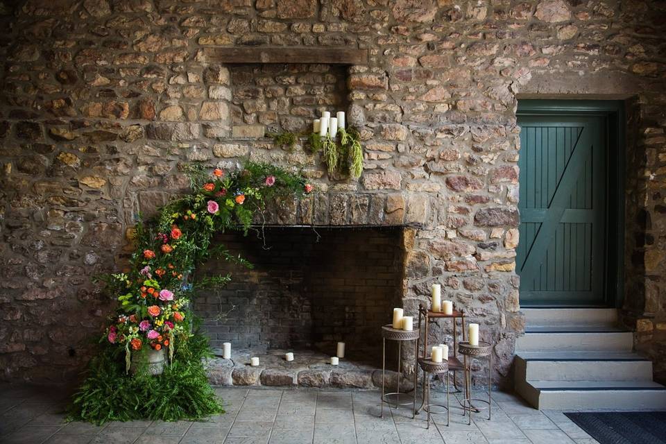 Stone Barn fireplace