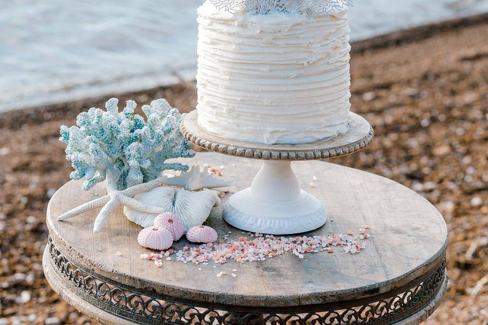 SeaSide Inspired Wedding Cake