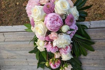 Cascading peonies