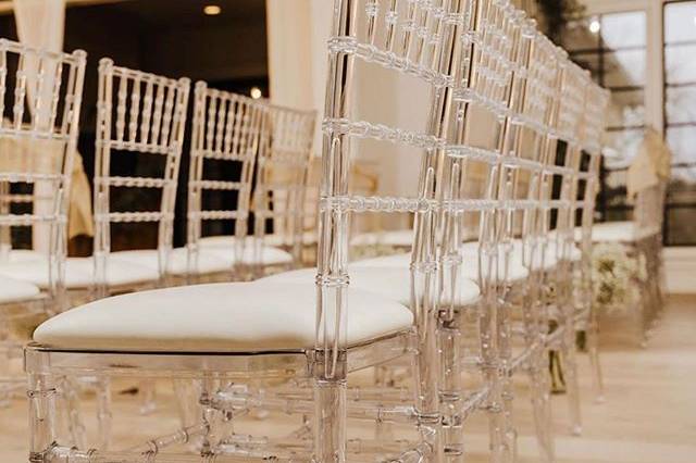 Clear ceremony chairs