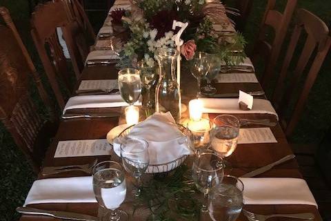 Table setting and floral decor