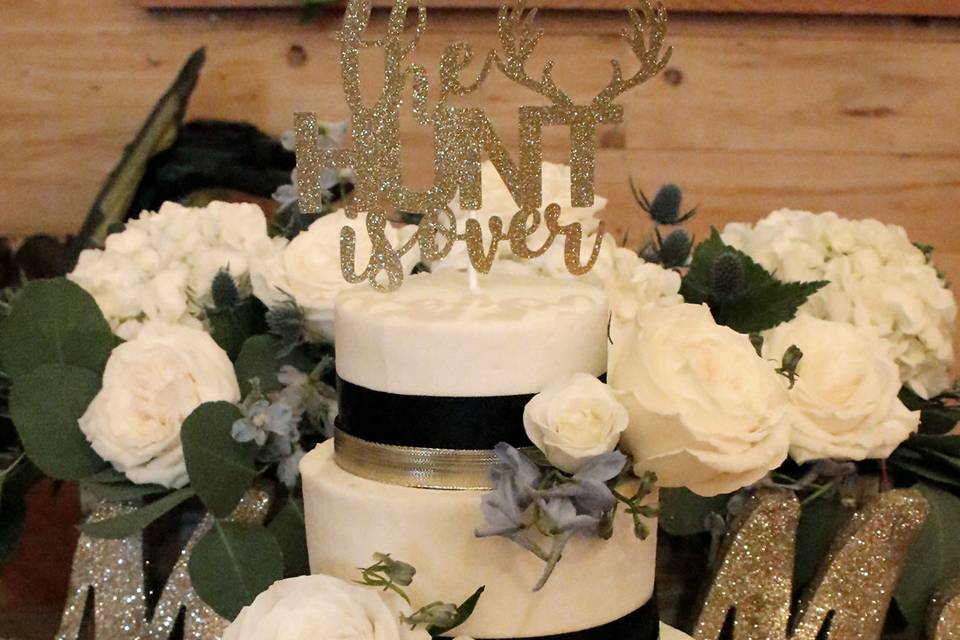 3 tier funfetti cake for bride & groom