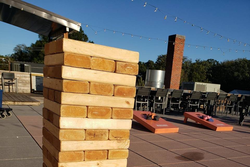 Giant Jenga and Cornhole