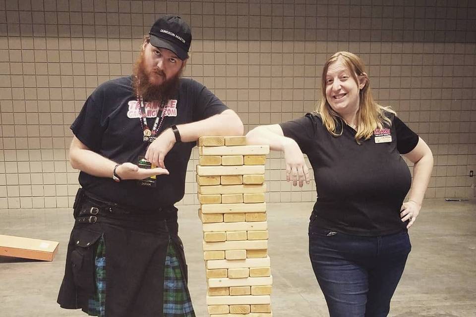 Erin and Friend w/ Super Jenga