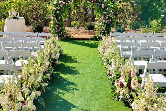 Garden wedding with floral decor