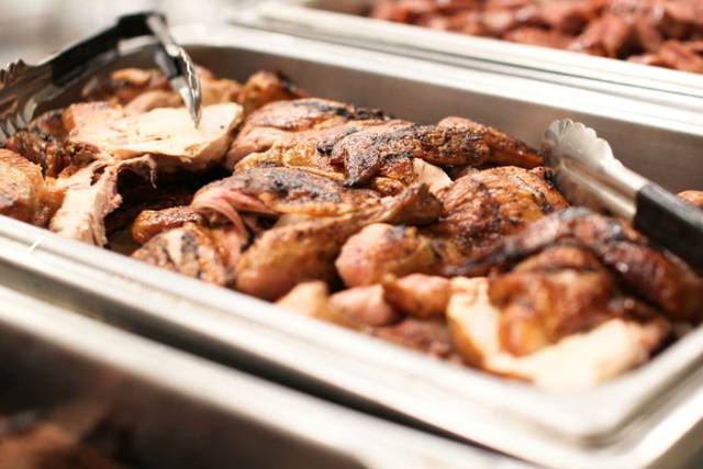 Smoked chicken buffet
