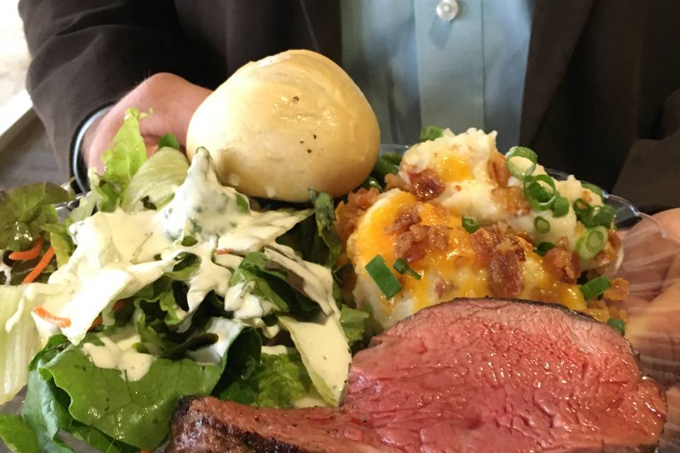 Smoked prime rib & potatoes