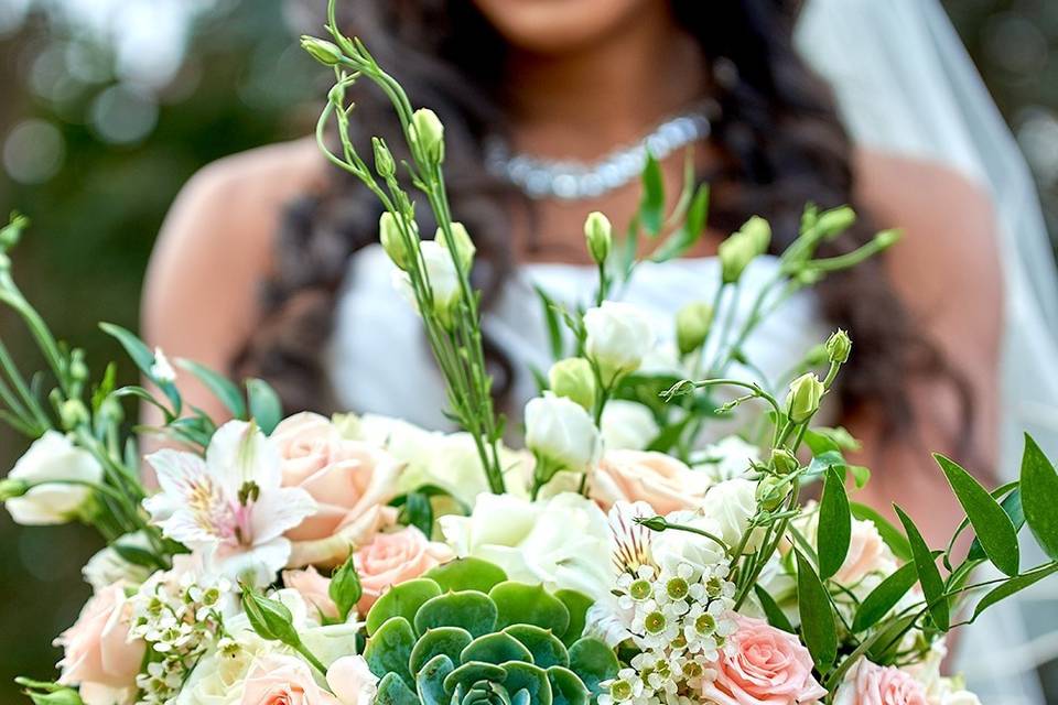 Flowers and succulents