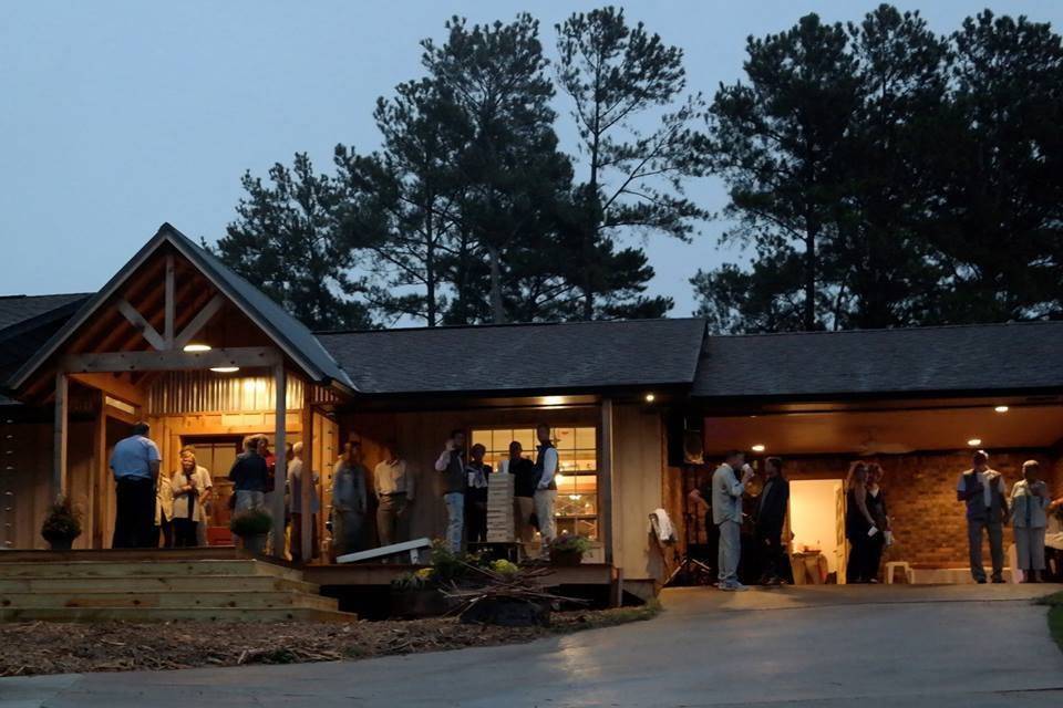 Venue lights in the evening