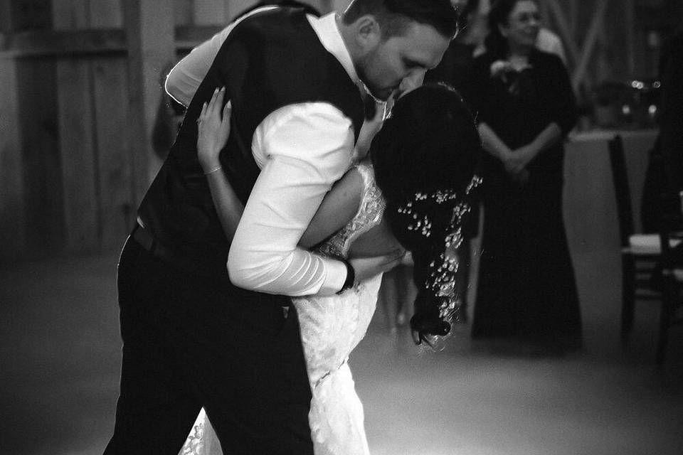 First dance with a kiss