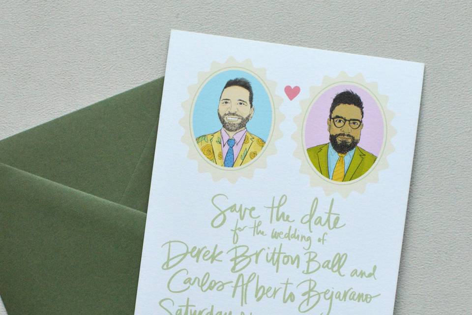 Illustrated save-the-dates