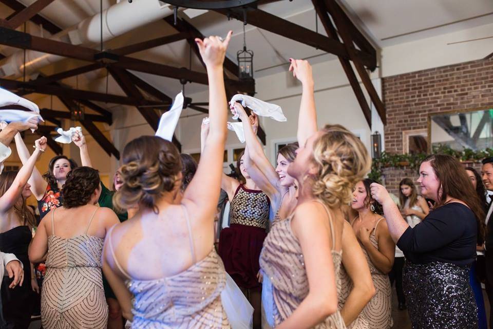 The bride with her bridesmaids