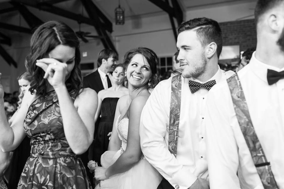 The bride with her bridesmaids