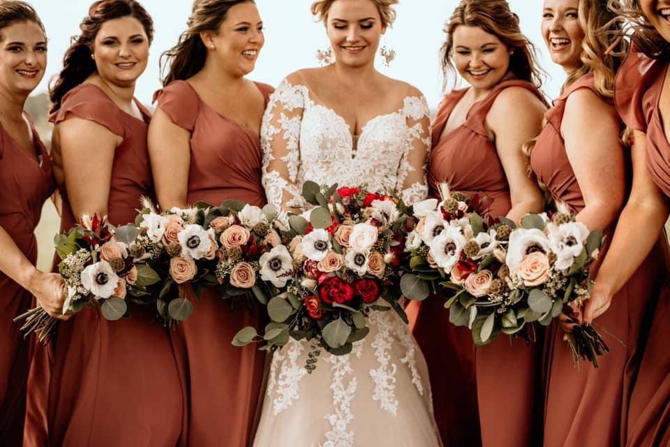 Groom with maids