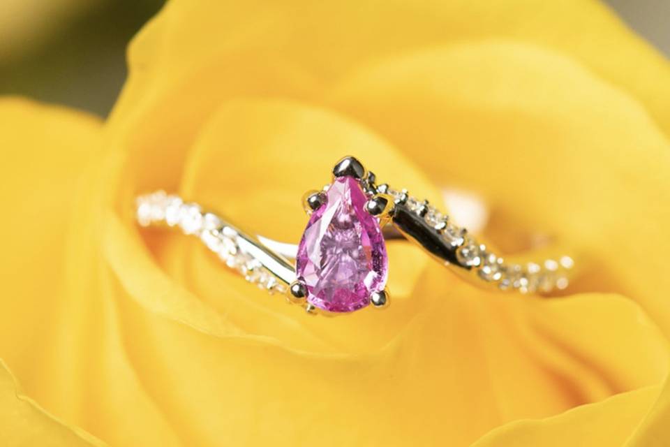 Pink sapphire pear