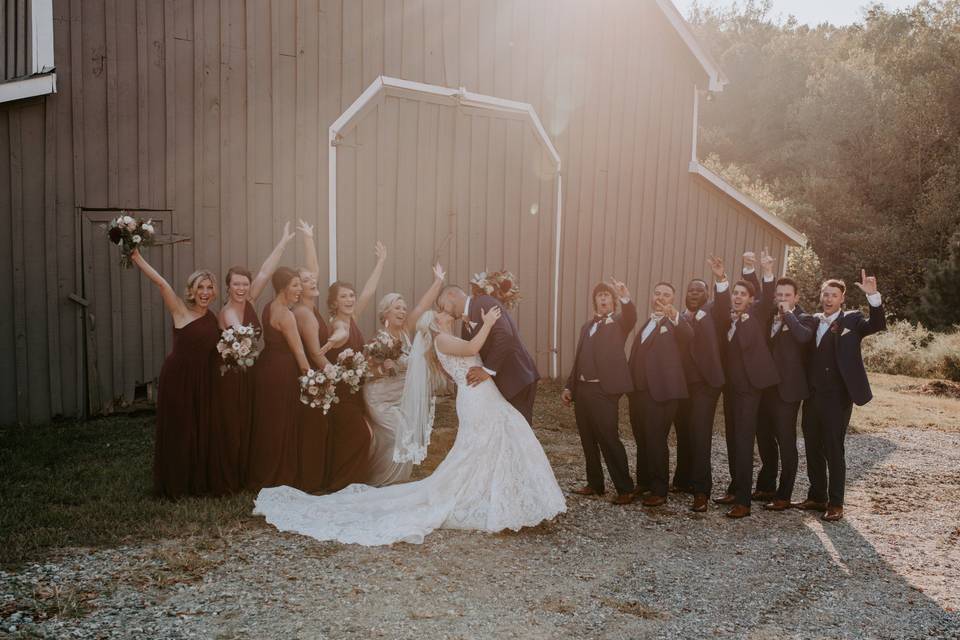 Wedding by a barn