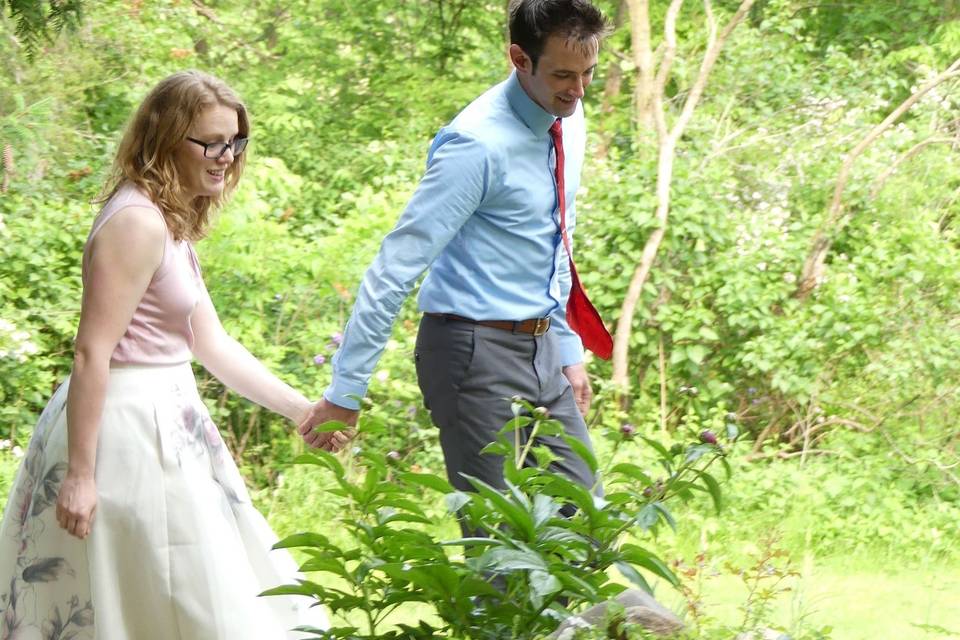 The couple joins the ceremony.