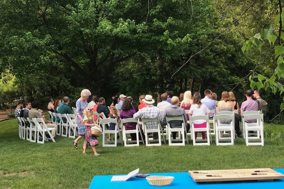 Guests at a June wedding