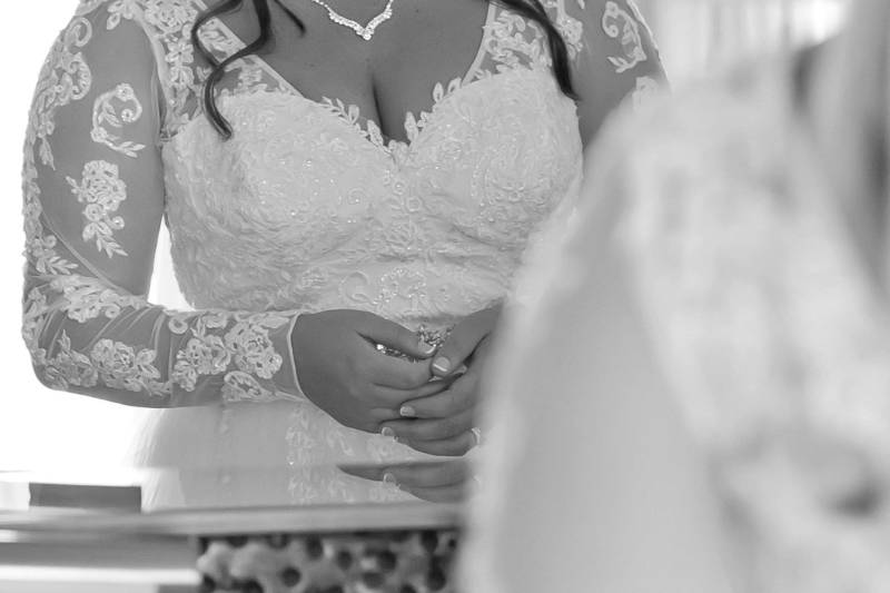 Bride getting ready-mirror