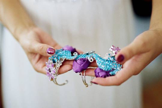 Wrist jeweled corsages