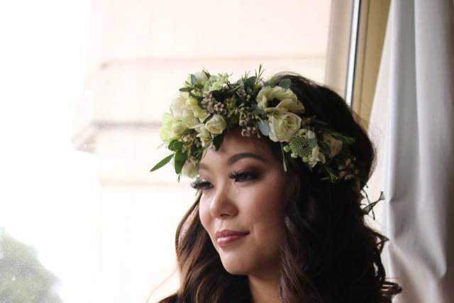 Bride + flower crown