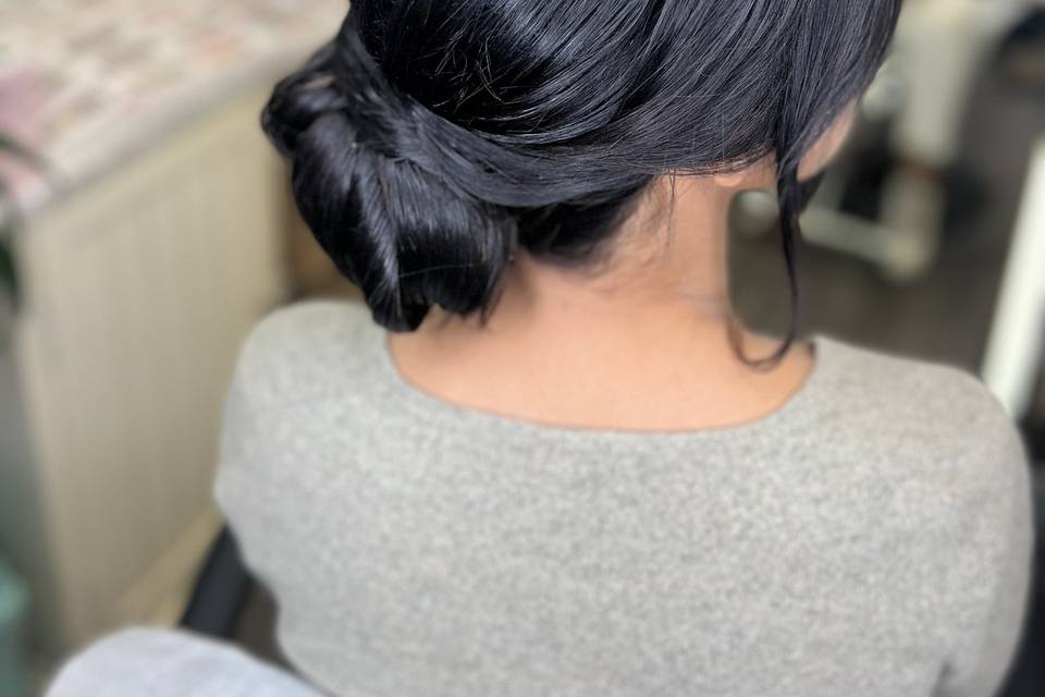Low clean updo