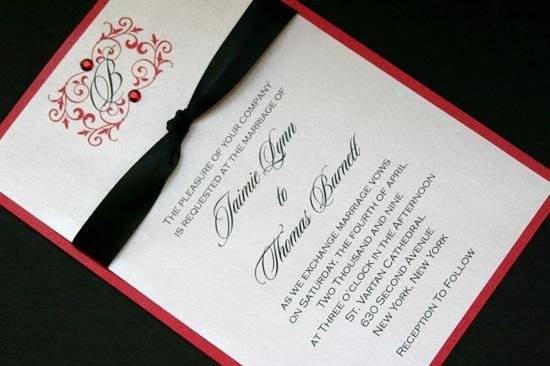 Red & Black Wedding Invitation