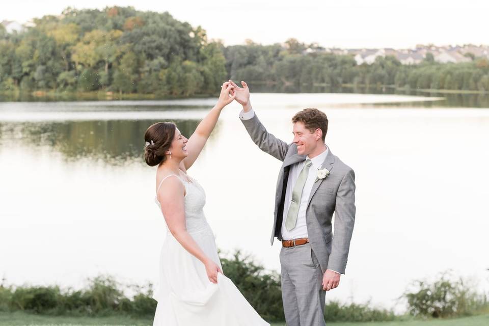 Twirling on the Lakeside Lawn