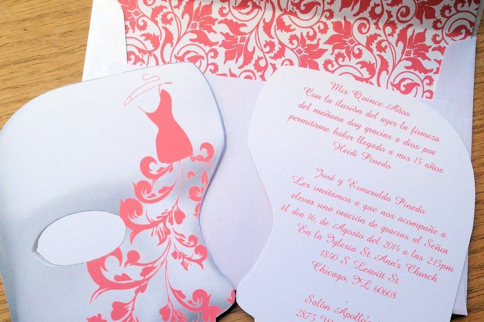 Mask themed invitation