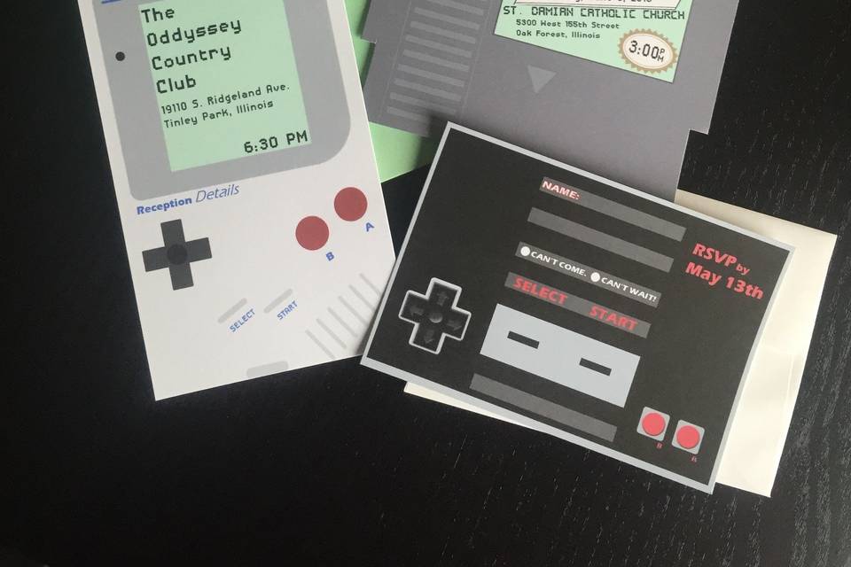 Unique gamer themed invitation