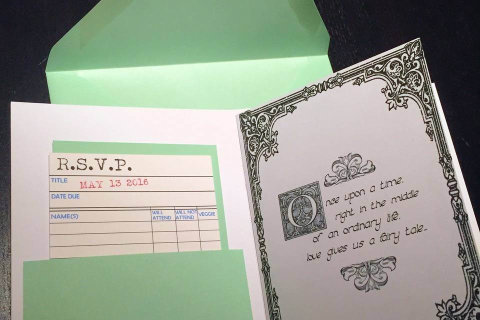Light green envelope for invitation