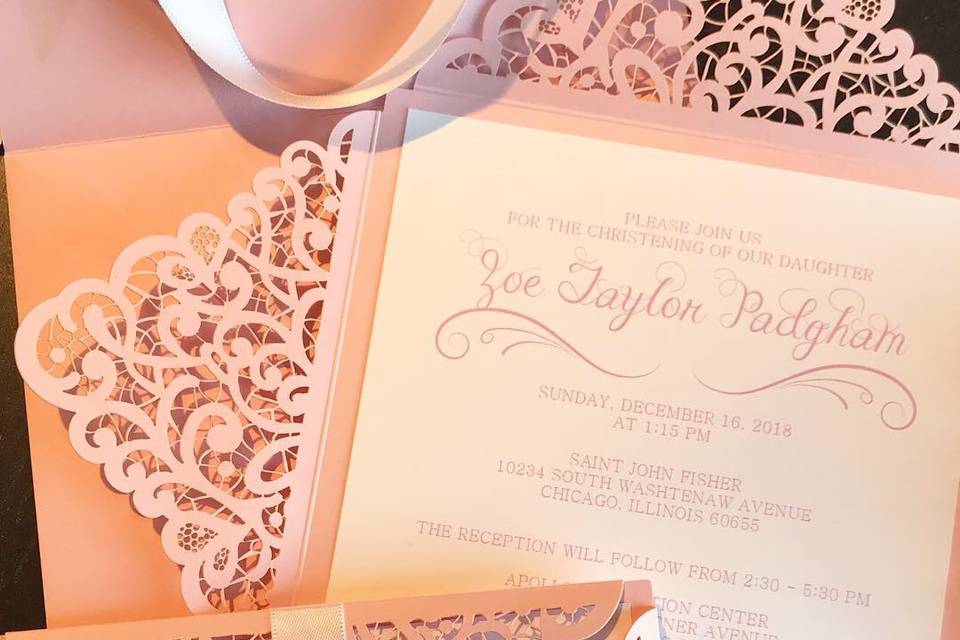 Elegant Baptism Invites