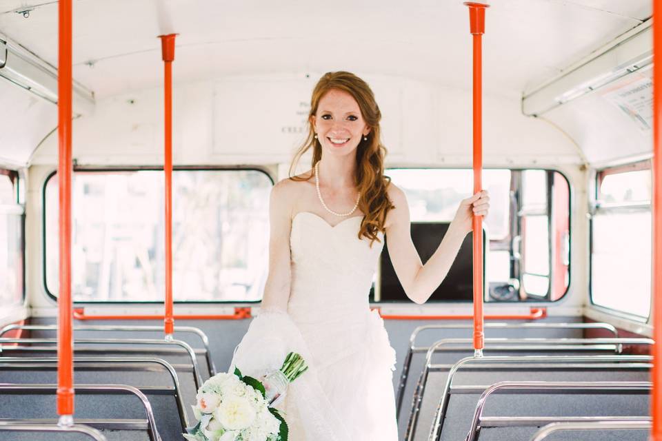 ON the double-decker bus